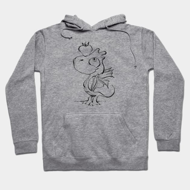 Baby Dragon with Apple Hoodie by Jason's Doodles